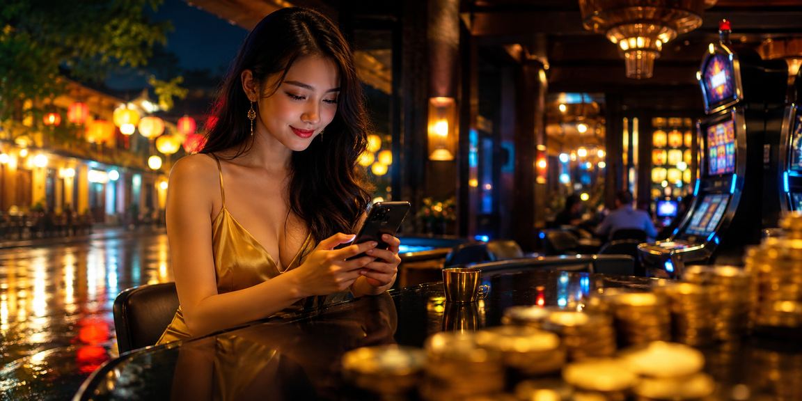 Người dùng Hội An xem tỷ lệ kèo và chơi casino qua điện thoại tại quán cà phê yên tĩnh