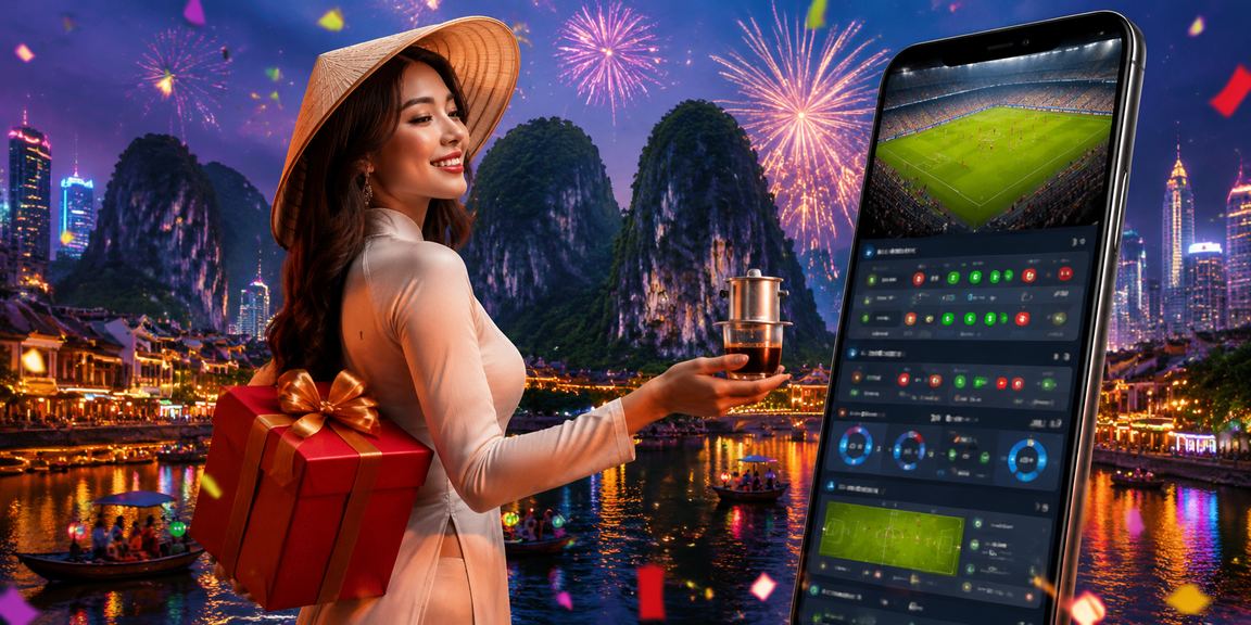 Người dùng Ninh Bình xem kèo và chơi casino qua điện thoại trong quán cà phê yên tĩnh